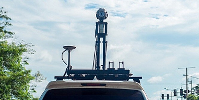 Advanced technology mounted to a van for the road asset management system.
