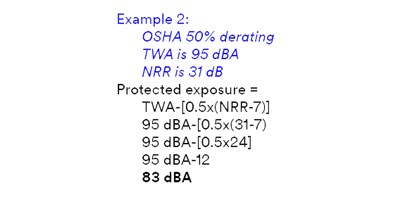 Example of derating applied to hearing protection
