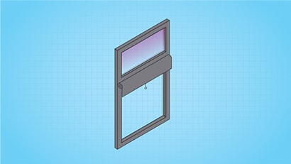 3MTM Daylight Redirecting Film is installed in the upper portion of a window.

