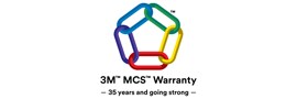 Icono de la garantía 3M MCS, un conjunto de cinco cadenas multicolores entrelazadas en un círculo.