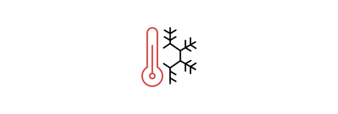Ícono de un termómetro y un copo de nieve.
