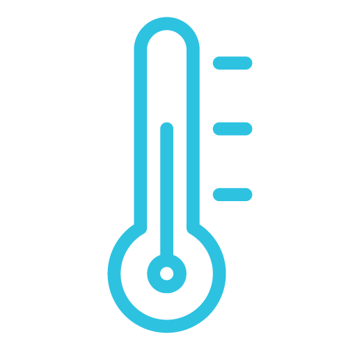 Icono de un termómetro marcando temperaturas bajo cero.
