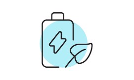 Icono de una batería energéticamente eficiente.