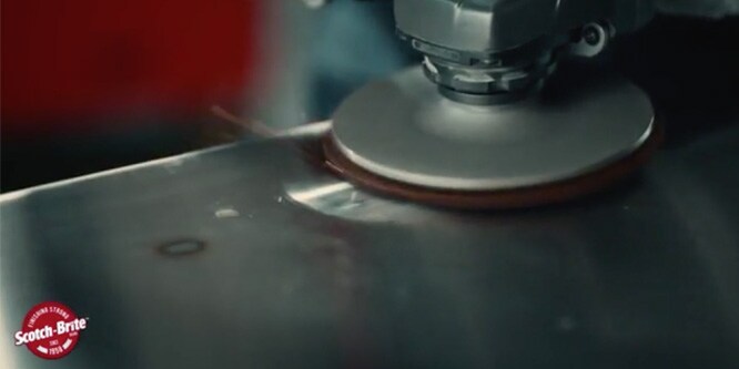 Video showing usage of a nonwoven abrasive disc to remove imperfection
