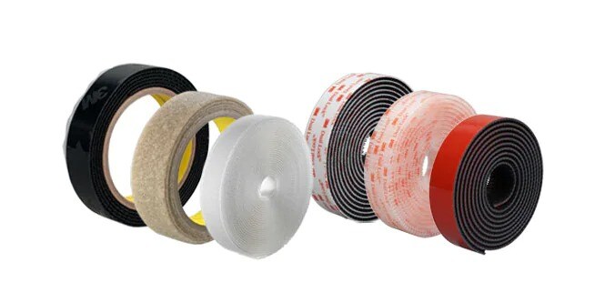 Family image of rolls of 3M™ Hook and Loop and 3M™ Dual Lock™ Reclosable Fasteners