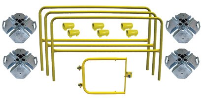 Arrangement of temporary guardrail components
