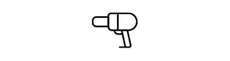 Ícono de una pistola de calor.
