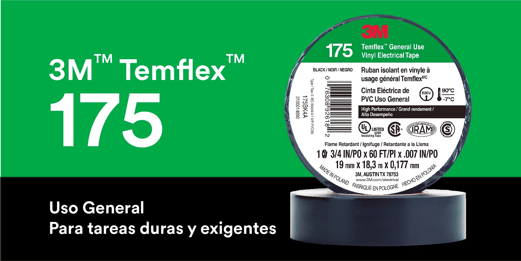 3M Temflex 175 General Use Tape
