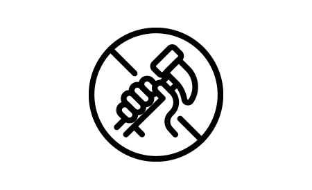 Icono de una mano sosteniendo un martillo.
