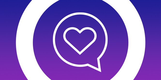 Icono de bocadillo con corazón.

